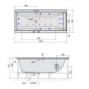CLEO HYDRO-AIR Whirlpool-Badewanne, 150x75x48cm, weiss