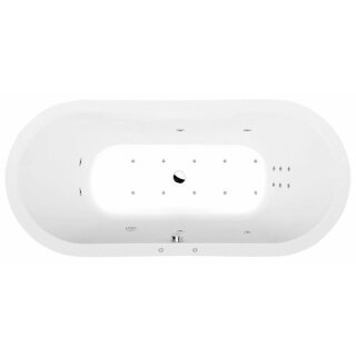 VIVA O HYDRO-AIR Whirlpool Badewanne, 185x80x47cm, weiss