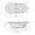 VIVA O HYDRO-AIR Whirlpool Badewanne, 185x80x47cm, weiss