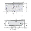 ASTRA R HYDRO-AIR Whirlpool-Badewanne, 165x80x48cm, weiss
