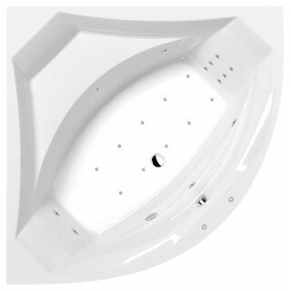 ROSANA HYDRO-AIR Whirlpool Badewanne, 150x150x49cm, weiss