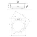 ROYAL CORNER Badewanne mit Rahmengestell 172x172x49cm, weiss