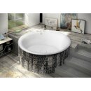 OBLO Badewanne mit Rahmengestell, rund, 165x48cm, weiss