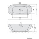 ZASU freistehende Badewanne 180x81x58, weiss