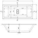 MADLEN 180 Rechteckwanne mit Füssen 180x80x46cm, weiss