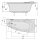 Raumspar Badewanne NAOS 180x100x43cm, rechts, weiss