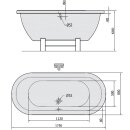 MATRIX W freistehende Badewanne 175x80x46cm, Holzgestell Eiche hell