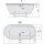 MATRIX W freistehende Badewanne 175x80x46cm, Holzgestell Eiche hell