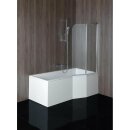 VERSYS L asymmetrische Badewanne 170x84x70x47cm, links, weiss