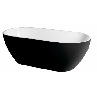REDUTA Freistehende Badewanne 171x81x46cm, schwarz/weiss