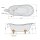 RETRO freistehende Badewanne 170x78x72cm, Füsse weiss