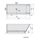 HERHIS freistehende Badewanne 170x72x63cm, weiss