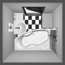 Raumspar Badewanne MAMBA 170x100x44cm, rechts, weiss