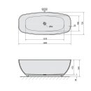 IPANEMA Freistehende Badewanne 168x72x49cm, weiss