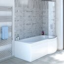 SKALI Badewanne mit Duschzone 167,5x85/75x40 cm, rechts,...