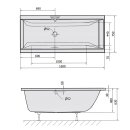 CLEO Rechteckwanne 160x75x48cm, weiss