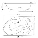 Raumspar Badewanne 160x105x45cm, CIDLINA, rechts, weiss