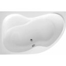 Raumspar Badewanne 160x105x45cm, CIDLINA, links,weiss