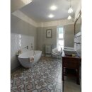 NIGRA Freistehende Gussmarmor-Badewanne 158x80x45cm, weiss