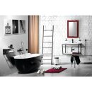 NIGRA Freistehende Gussmarmor-Badewanne 158x80x45cm, schwarz/weiss