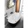 NIGRA Freistehende Gussmarmor-Badewanne 158x80x45cm, schwarz/weiss