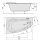 Raumspar Badewanne NAOS 158x100x43cm, rechts, weiss