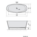 TEss Freistehende Badewanne 157x70x67cm, weiss