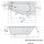 Raumspar Badewanne TIGRA 150x75x46cm, Rechts, weiss
