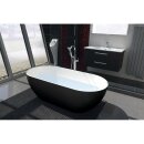 REDUTA Freistehende Badewanne 150x75x46cm, schwarz/weiss