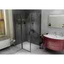 MIRAI Gussmarmor - Duschwanne, Rechteck 90x80x1,8cm, links, weiss