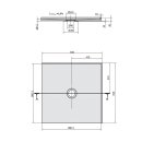 MIRAI Duschwanne, Quadrat 80x80x1,8cm, weiss