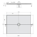 MIRAI Gussmarmor - Duschwanne, Rechteck 120x90x1,8cm, links, weiss