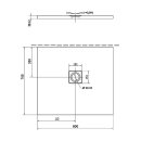 FLEXIA Gussmarmor-Duschwanne 80x70x3cm,