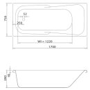 Rechteck-Badewanne Zenpool Model Olivia, 180x75cm, RAL Farbe nach Wunsch