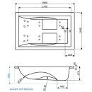 2-Personen-Badewanne Zenpool Model Anne, 190x140cm, RAL Farbe nach Wunsch