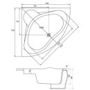 Eck-Badewanne Zenpool Model Carol, 140x140cm, RAL Farbe nach Wunsch