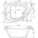 Raumspar-Whirlpool Zenpool Model Amira, 180x130cm LINKS