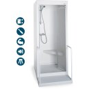 Grumbach Fertigdusche SENIOR 90x90cm, Boiler und Pumpe...