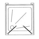 mit Kunstglas-Flügeltür