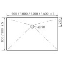 HSK MARMOR-POLYMER-DUSCHWANNE Rechteck 90x140cm, plan